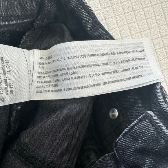 Abercrombie & Fitch Dark Grey Women Denim Ankle Straight High Rise Size 25 /0 - Picture 3 of 11